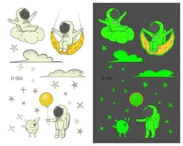 Waterproof kids aerospace luminous tattoo stickers - EX-STOCK Canada