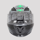 Casque de motard en cuir noir et vert West Coast Leather 