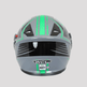 Casque de motard en cuir noir et vert West Coast Leather 