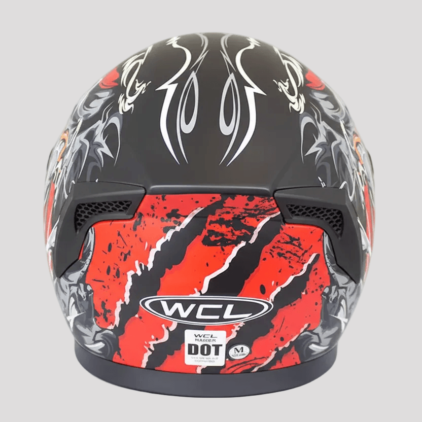Casque de motard Crâne de Monstre en Cuir de la Côte Ouest 