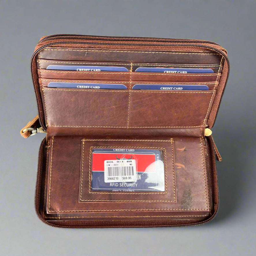 Cartera de mano para mujer con cremallera alrededorEX-STOCK Canada 