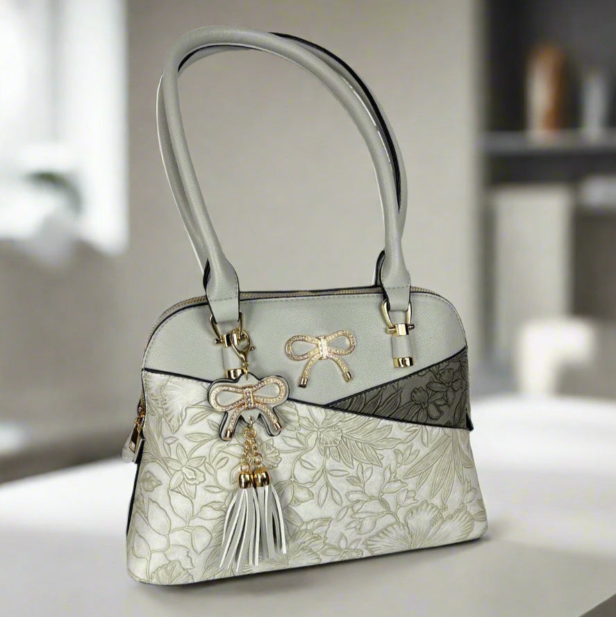 Bolso de 2 Asas Temptation Italy de Piel Sintética con Diseño FloralEX-STOCK Canada 