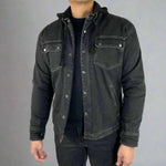 Men’s Armored Denim Shirt with Removable Hoodie 