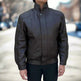 BOL Men's Double Pocket Leather Bomber Jacket 