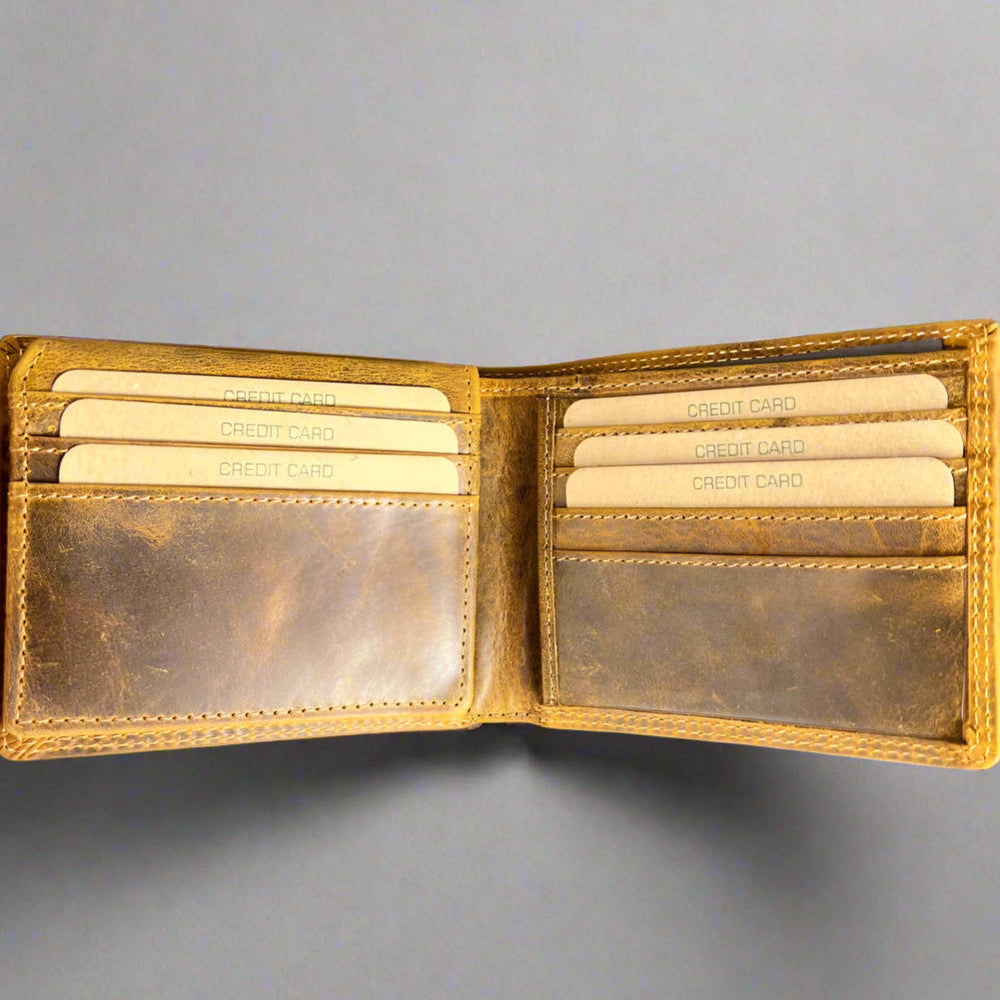 Cartera Bifold de Cuero para Hombre Greenwood. Cartera premium con protección RFID y compartimento abatibleEX-STOCK Canada 