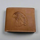 Men’s Cow Leather Eagle Embossed Bifold Wallet 