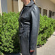 Women's Classic Leather Trench Coat. Double-Breasted Button Closure with Adjustable Belt EX-STOCK Canada 