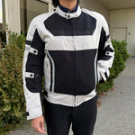 Men's Textile Motorcycle Jacket. Protective Armor, Reflective Strips & Multiple Pockets EX-STOCK Canada 