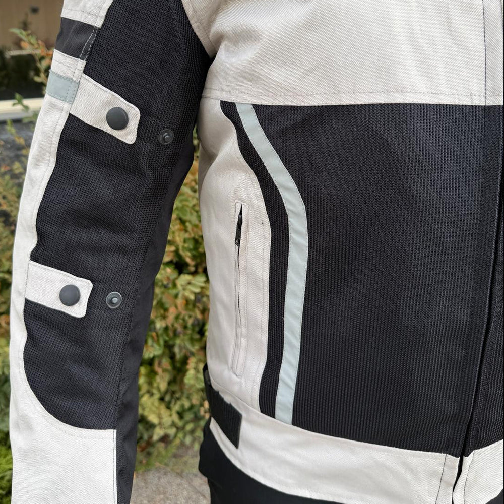 Herren-Textil-Motorradjacke. Schutzausrüstung, reflektierende Streifen & mehrere TaschenEX-STOCK Canada 