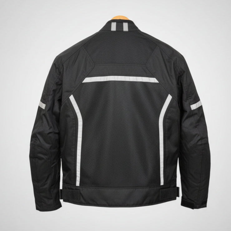 Herren-Textil-Motorradjacke. Schutzausrüstung, reflektierende Streifen & mehrere TaschenEX-STOCK Canada 
