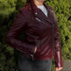 Women's Premium Lamb Leather Moto Jacket with Asymmetrical Zippers 