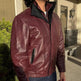 BOL Men's Double Collar Leather Bomber Jacket 