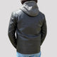 Men's Lamb Leather Hoodie Jacket with Detachable Hood 
