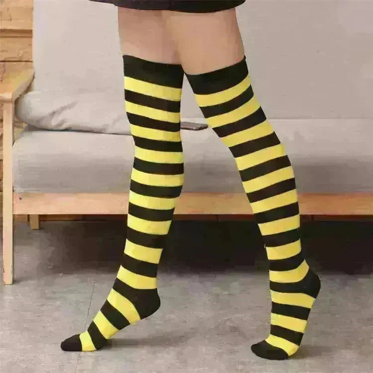 Wild striped long tube bottoming socks - EX-STOCK CANADA