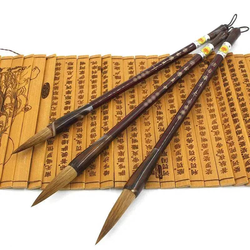 Brosse à tige en acier de grande et petite taille Wolf Hao - Ensemble de peinture et calligraphie Longfeng EX-STOCK Canada