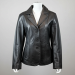 Women's Blazer Stitched Leather Jacket 