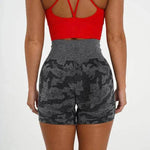 Women's Camo Jacquard Seamless Gym Shorts - EX-STOCK Canada
