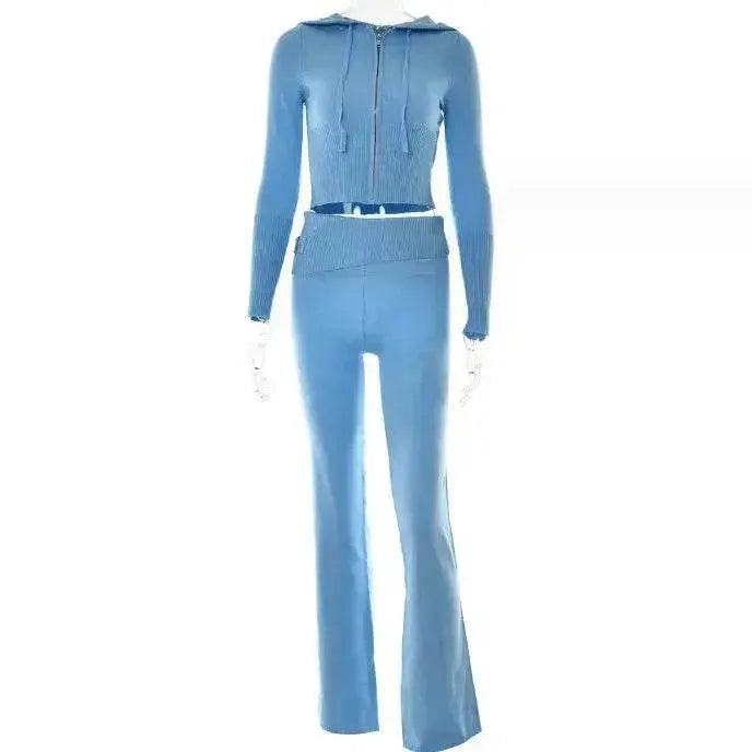 Women's Comfortable Hoodie Leisure Charming Long Sleeve Sweater And High Waist Long Pants Suit - EX-STOCK Canada