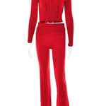 Women's Comfortable Hoodie Leisure Charming Long Sleeve Sweater And High Waist Long Pants Suit - EX-STOCK Canada
