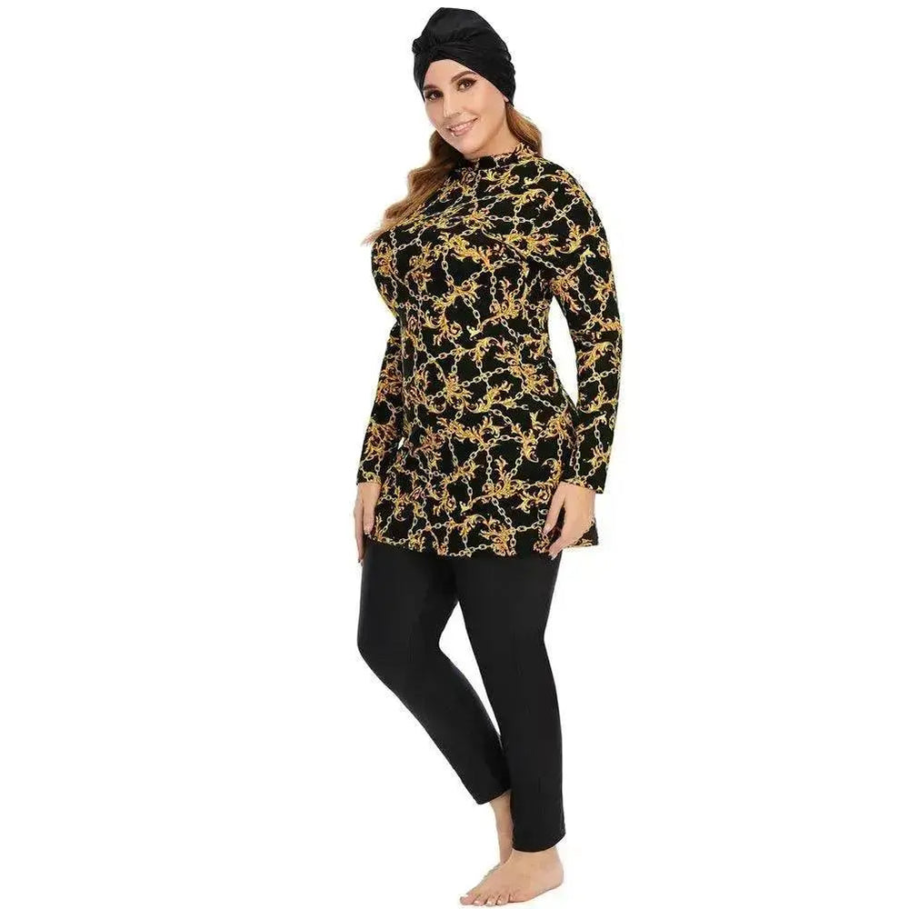 Women's Conservative Swimsuit, Floral Print, Women's Arab Swimsuit - EX-STOCK Canada