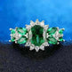 Women's Emerald Zircon Ring Bracelet - EX-STOCK CANADA