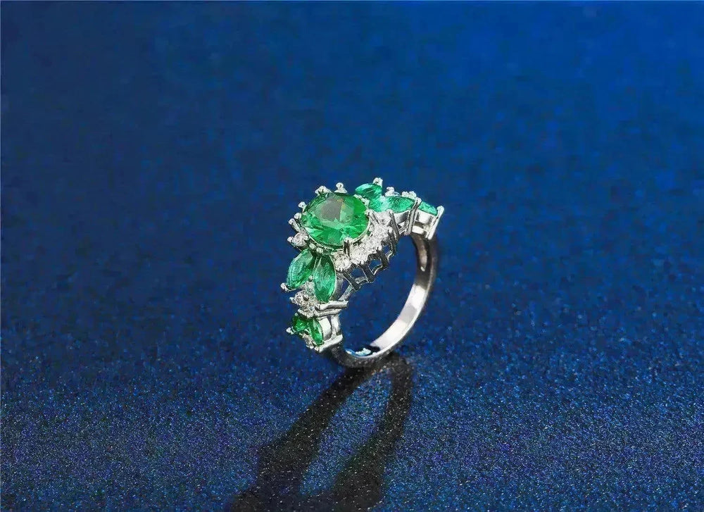 Women's Emerald Zircon Ring Bracelet - EX-STOCK CANADA