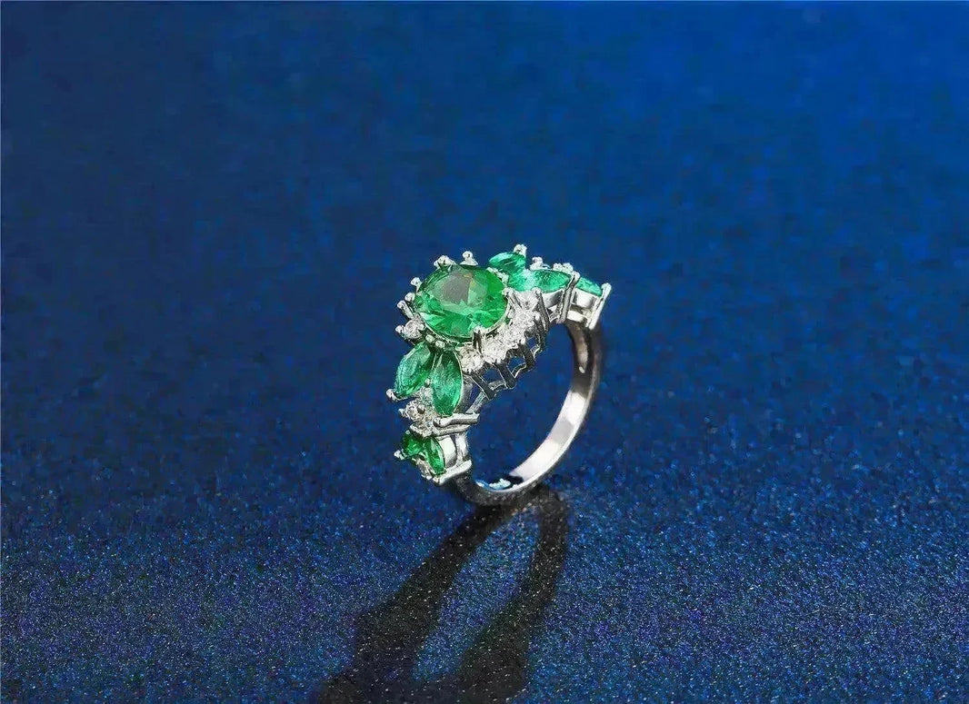 Women's Emerald Zircon Ring Bracelet - EX-STOCK CANADA