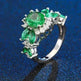 Women's Emerald Zircon Ring Bracelet - EX-STOCK CANADA