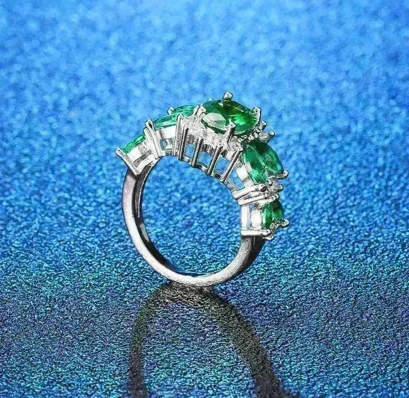 Women's Emerald Zircon Ring Bracelet - EX-STOCK CANADA