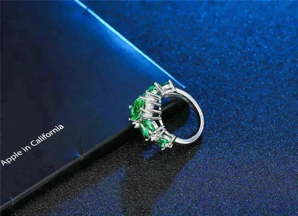 Women's Emerald Zircon Ring Bracelet - EX-STOCK CANADA