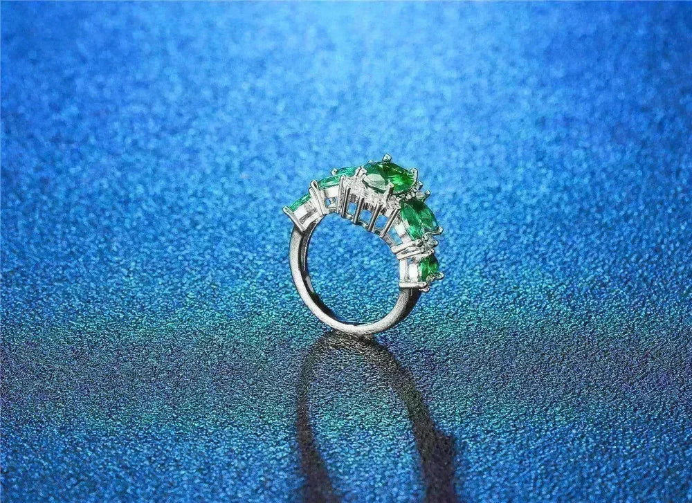 Women's Emerald Zircon Ring Bracelet - EX-STOCK CANADA