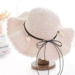 Women's Han Korean Edition Big Beach Wavy With Leather Rope Weaving Hat - EX-STOCK Canada