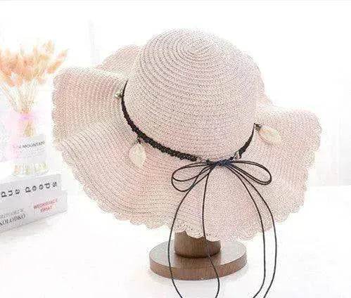 Women's Han Korean Edition Big Beach Wavy With Leather Rope Weaving Hat - EX-STOCK Canada