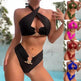 Women's High-Waist Briefs Swimsuit with Fashionable Split and Cross-Halterneck - EX-STOCK Canada