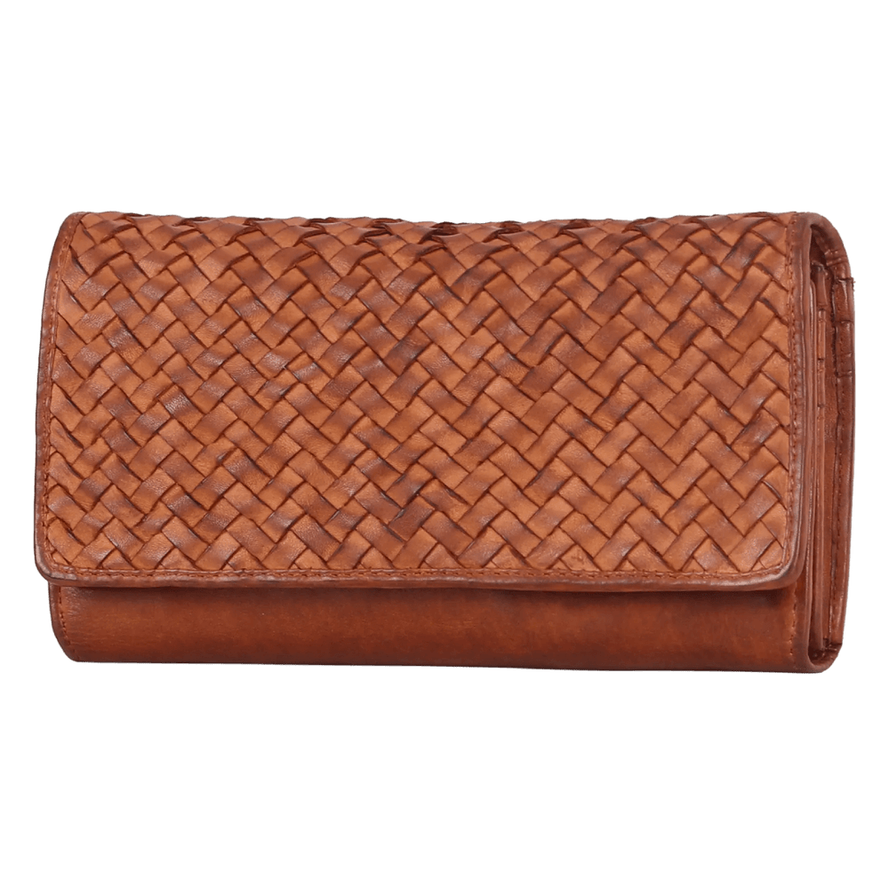 Women's Leather Basket Weave Purse 