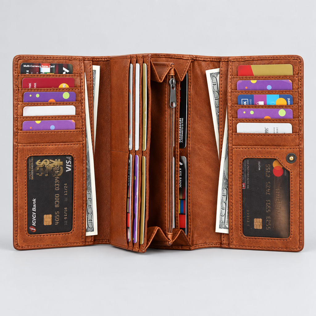 MET Women’s Leather Basket Weave Wallet. Artisan Woven Multi-Card Organizer 