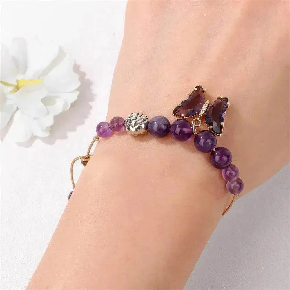 Women's Natural Stone Bracelet Amethyst - EX-STOCK Canada