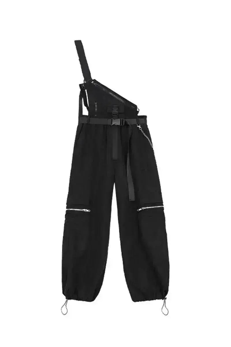 Women's New Loose Straight Black Overalls Overalls - EX-STOCK Canada