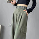 Women's Overalls High Waist Trousers Straight Casual Wide Leg Pants - EX-STOCK Canada