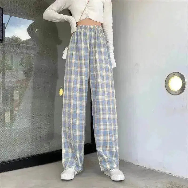 Women's Plaid Wide Leg Casual Pants - EX-STOCK Canada