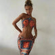 Women's Printed Halter Strap Strapless Slim Skirt Set - EX-STOCK Canada