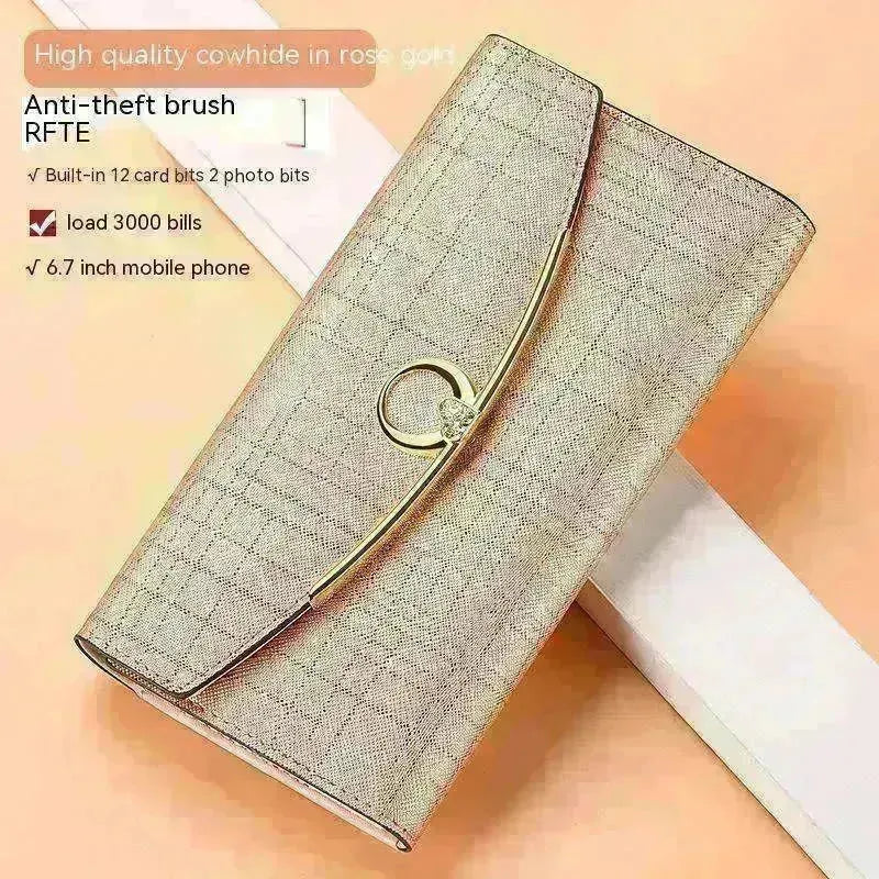 Women's Real Leather Anti theft Large Capacity Wallet Clutch Bag - EX-STOCK CANADA