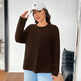 Women's Solid Color Loose Round Neck Top EX-STOCK Canada 