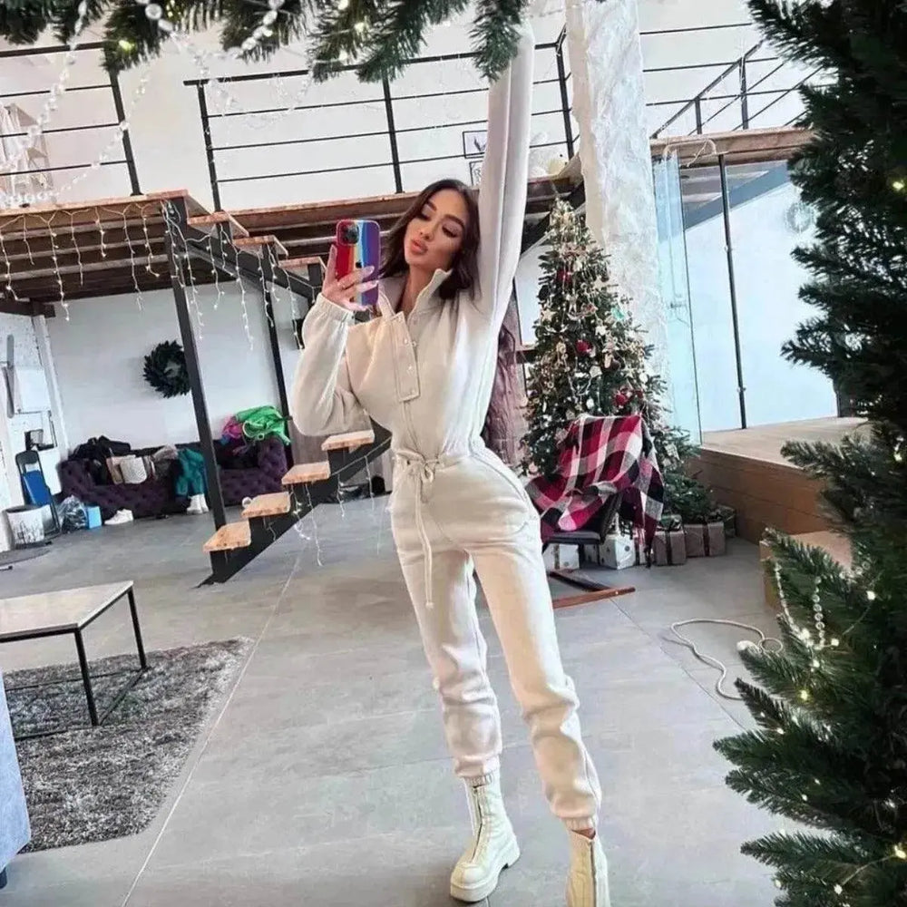 Women's Stand up Collar Cinched European And American Leisure Jumpsuit - EX-STOCK Canada