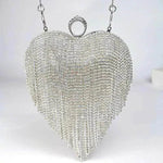 Women's Tassel Heart Shape Inlaid Diamond Handbag - EX-STOCK Canada