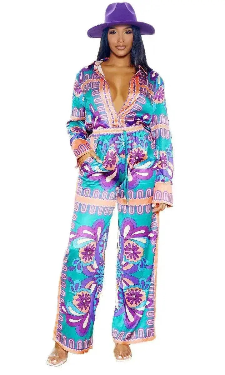 Women's Two-Piece suit Summer Set with Fashion Prints - EX-STOCK Canada