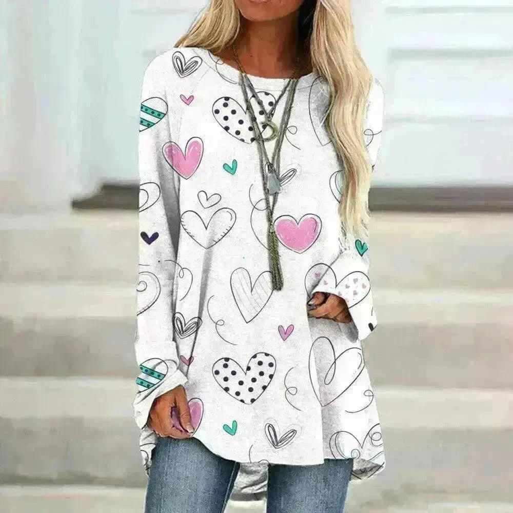 Women's Valentine's Day Love Print Long Sleeve T-shirt - EX-STOCK CANADA