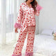 Women's Valentine's Day Sweet Loving Heart Printed Casual Suit Pajamas - EX-STOCK Canada