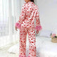 Women's Valentine's Day Sweet Loving Heart Printed Casual Suit Pajamas - EX-STOCK Canada