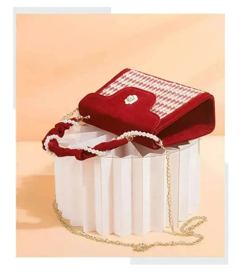 Women's Wedding Bag Bridal Bag High-grade Women's Elegant Red Niche Red Small Bag Portable 2025 New - EX-STOCK Canada